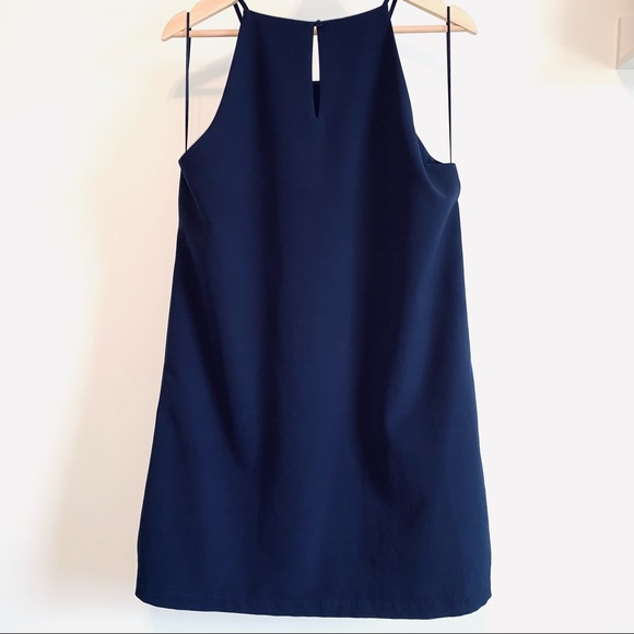 Skies are Blue Navy Grommet Lace Up Front Dress Size Large - Picture 9 of 9